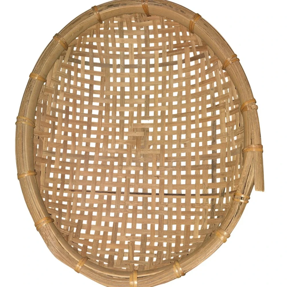 Unbranded Woven Bamboo Nesting Baskets Set of 6 Oval Brown Boho Wall Decor Trays